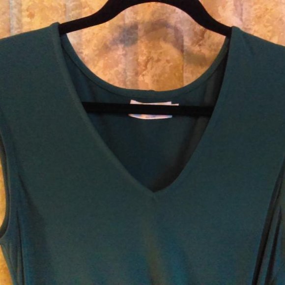 NWT teal sleeveless v-neck dress size Large - Picture 3 of 6